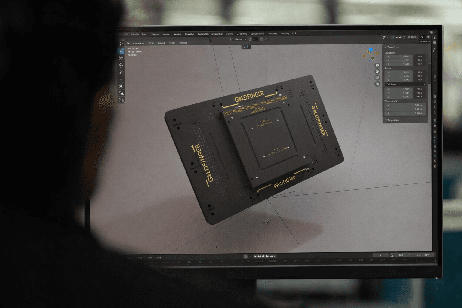 Rendering of a Goldfinger Monitor